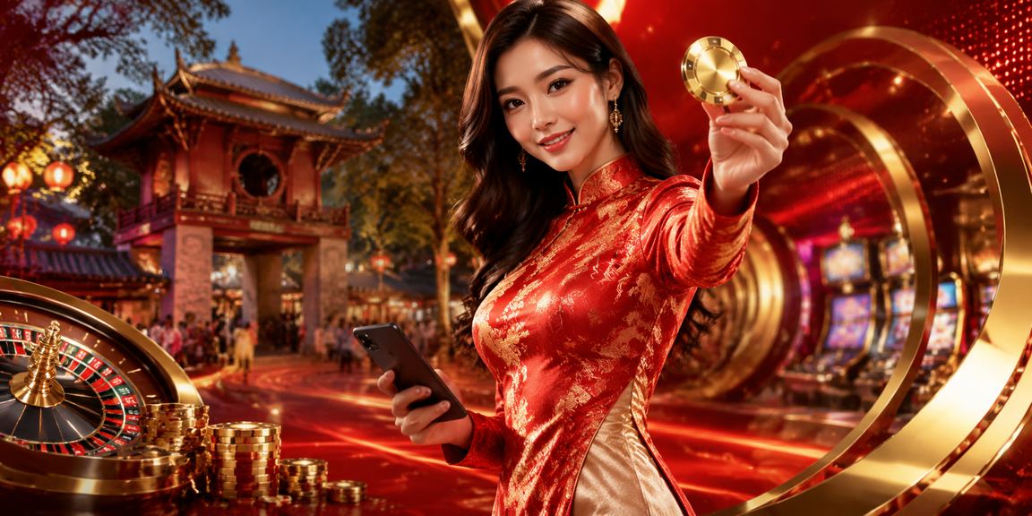 Phụ nữ áo dài Hà Nội đang sử dụng điện thoại chơi casino trực tuyến 5g30